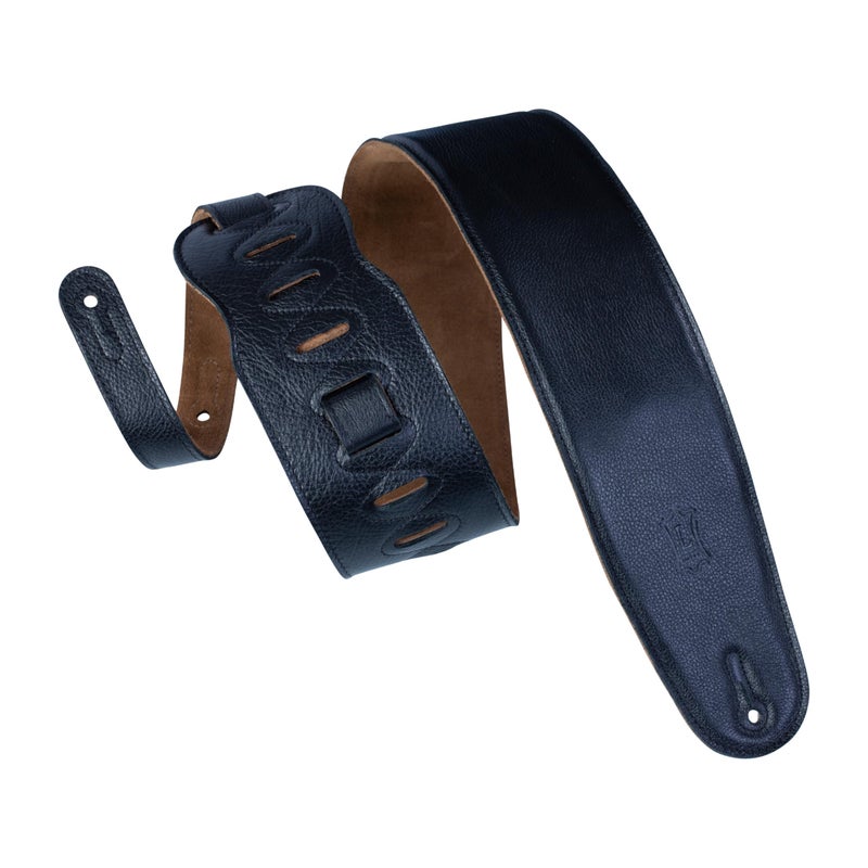 Levy's Leathers M4GF-BLK 3-1/2-inch Garment Leather Bass Guitar Strap with Foam Padding and Suede Backing, Black - Image 1
